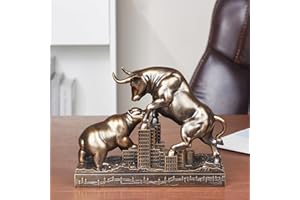JXCBXJ Bull and Bear Statue,Resin Abstract Tabletop Decor, Stock Market Decor,Gifts for Financial Investment Managers Investor.
