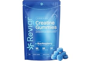 Revigr, Max 5000mg Lab Tested with COA, 90 Creatine Monohydrate Gummies, Vegan & Sugar-Free, Premium Pre-Workout, Gym Supplement (1 Month Supply) (Blue Raspberry)