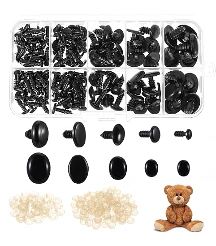 TOAOB Sicherheitsaugen 15 Mm | 50 Stück Grün Mit Unterlegscheiben, Für Puppen & Amigurumi