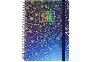 Legami - Agenda hebdomadaire Spiralata Large 2026, Stars, 12 mois large, fermeture avec élastique, journal de janvier 2026 à décembre 2026, en papier FSC certifié, 15 x 21 cm