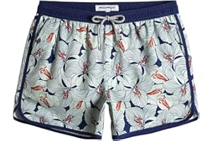 MaaMgic Bañador Hombre de Natación Secado Rápido Interior de Malla Pantalones Cortos d'Aire Vintage 80s 90s