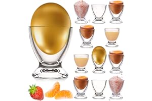 Platinux, set portauovo in vetro, per la colazione moderno Set di 12 portauova.