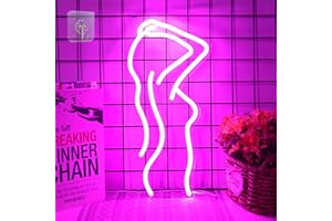 Anywin Woman Neon Signs Girls Neon Signs for Wall Decor, Sexy Girl Women Body Back Neon Lights, Pink Led Neon Signs with USB Cable & Dimmer for Bedroom