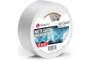 Sanojtape Biała matowa gaffer 50 mm x 25 m profesjonalna taśma Duct Tape o dużej wydajności do przemysłu glinowego i świetlnego