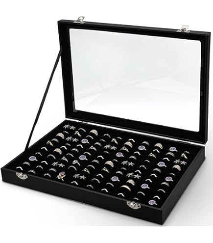 Klassische Manschettenknopf-Box Aus Schwarzem Kunstleder Mit Goldener Einfassung - 79 X 67 X 29 Mm