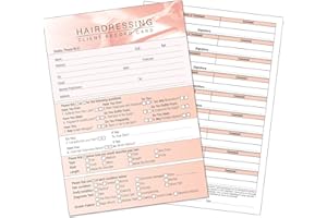 MINERVA PRINT Hairdressing Client Record Card - Treatment Consultation Form for Mobile Therapists & Salons A6 Pack of 50 - Portrait
