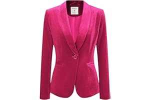 Allegra K Women's Christmas Velvet Blazer Solid Color Long Sleeve Notched Lapel Single Breasted Suit Jackets
