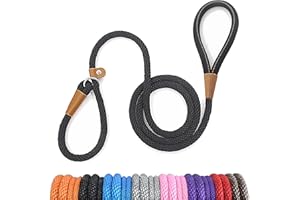 lynxking Dog Leash Slip Rope Lead Leash Strong Heavy Duty Braided Rope No Pull Training Lead Leashes for Medium Large and Small Dogs