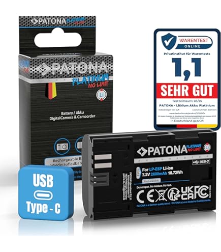 PATONA - Accu Canon LP-E6NH 2600mAh Li-Ion Protect EOS R5/R6