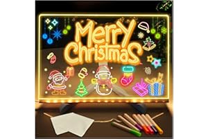 CHANCCI LED Note Board with 7 Colors,Acrylic Dry Erase Board with Light,Light Up Led Note Board with Stand and 7 Markers,Led Drawing Board for Kids,Birthday and Christmas Halloween Gifts for Kids
