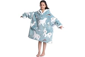 Alsehser Pull Plaid Femme Homme, Adultes/Enfants Sweat à Capuche Chaude, Poncho Polaire Oversize Pilou Pilou, Capuchon Sherpa Peluche à Manches TV