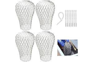 BBIURER Pack of 4 Leaf Protection Gutters, Gutters, Leaf Protection, Downpipe Protection, Leaf Protection for Gutters, Leaf Catcher Downpipe, for 3-15 cm Diameter Downpipes (+ 8 Nylon Straps)