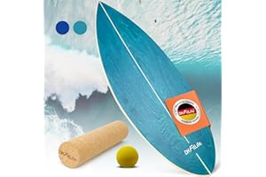 ‎DH FITLIFE DH FitLife Surfin Balance Board aus Echtholz | Indoor Surfboard mit Rocker Shape | Wackelbrett für Kinder und Erwachsene | Spaß & Training Zuhause
