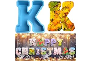 YANMUCY Stampi in silicone 3D alfabeto grande a forma di lettera epossidica per resina tampi fai da te in resina per lettere di cioccolato per compleanno matrimonio festa di Natale decorazioni artigianali