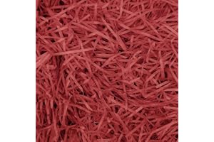 HMJIA 200g Riempimento di Rafia per Cesto Regalo Triturato Riempimento di Carta Regalo per Riempimento di Cesto Regalo e Incarto Regalo per Decorazioni di Scatole Regalo (Rosso)