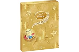 ‎LINDT Lindt Schokolade LINDOR Adventskalender 2025 | 290g | 24 LINDOR Kugeln Weiße, dunkle und Milchschokolade mit zartschmelzender Füllung | Schokolade für die Weihnachtszeit | Schokoladen-Geschenk
