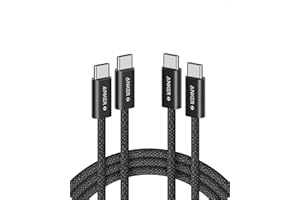 Anker Cable USB C a USB C Zolo, 240W Cable de Carga Rápida Tipo C Trenzado y anti-suciedad, 2 Pack, Conector Delgado, para iPhone 16/15 ProMax Plus, MacBook/iPad/Galaxy S24 (1,8m+1,8m, Negro)