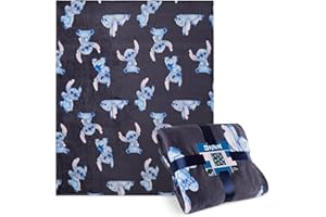 ‎DISNEY Disney Stitch Fleecedecke Klein Warme Kuscheldecke Flauschig Wohndecke Bunt für Bett, Couch Gemütliche Winter 150x130cm Stitch Geschenke (Blau Stitch)