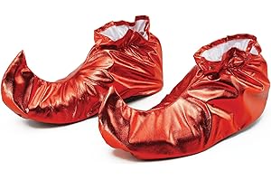 Bristol Novelty Cobertura de zapatos de bufón en rojo metálico, multicolor (BA628)