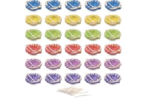 KSJONE Hand Painted Diwali Decoration Diwali Clay Diya with Cotton Wicks Oil Lamp Indian Festive Home Decoration Traditional Temple Pooja Laxmi Puja Diyas Diwali Decor 30 Pcs