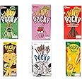 Pocky HAPPY PACK (6 packs) - Chocolate, Cookie & Cream, Strawberry, Mango, Banana, Matcha Green Tea