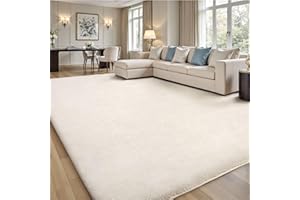 Treeboy Carpet Rugs Living Room Large 160x230cm, Grey Rug for Bedroom Washable Area Rugs Anti Slip Fluffy Rug Shaggy Cream Extra Large Carpets for Kids Bedroom Living Room