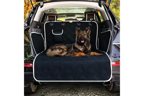 Toozey Protection Coffre Voiture pour Chien Universelle avec Protection Latérale Tapis de Protection Robuste pour Chien, Couverture de Coffre pour Toutes Les Voitures, Facile à Nettoyer, Noir - XL