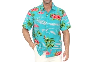Gavliuu Chemise Hawaiienne Homme Manches Courtes Imprimé Tropical Léger Plage Décontracté(S-4XL)