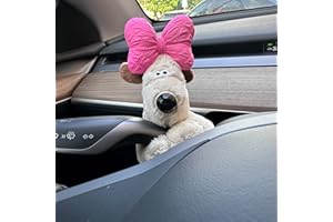 FIVEMILEBRO Autodekoration Hund, Auto-Armaturenbrett-Ornament, Hundepuppe, Mini-süßer Hund,Plüschtier, Wischer-Blinker-Dekoration Zubehör, Kreative Auto Ornament (Pink)