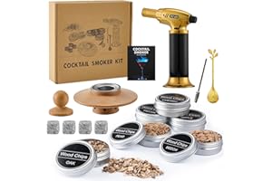 ‎JETTORY Jettory Cocktail Smoker Set – Whiskey Räucher-Set mit 6 Holzsorten & Taschenlampe – Rauchgenerator für Cocktails und Whisky – Ohne Butan (separat erhältlich)