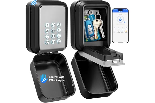 ENONEO Boîte à Cléfs Sécurisée Exterieur |Bluetooth Connectée| Boitier Clefs Murale Digital Boite a Clef Connectee & Codes Multiples, IP65 Étanche Boite a Cle avec Code Rétroéclairé