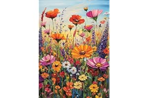HEIBAGO Diamond Painting para Adultos, DIY Pintura Diamante Paisaje, 5D Completo Diamante Pintura Flores Silvestres Cuadros de Diamantes Bordado Punto De Cruz Kits para la Decoración 30X40cm