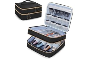 CURMIO Estuche Portátil para Cortapelos, Bolsa de Doble Capa Compatible con Hatteker, SUPRENT, Wahl, GLAKER y la Mayoría de Cortapelos Estándar y Otras Herramientas de Peluquería, Negro