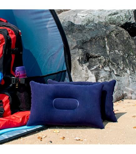 Lot 2 Coussins Gonflables Camping – Imperméables, Légers, Doux, 38x24 Cm, Multifonction