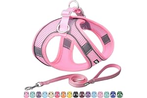 AIITLE Pettorina anti-tiro per cani, Pettorina regolabile per cani, Guinzaglio per cani con impugnatura morbida imbottita, Facile da indossare su cani di piccola e media taglia Rosa puro S