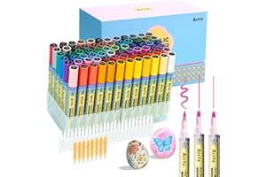‎ARRTX Arrtx Acrylstifte für Steine Bemalen, 72 Farben 3mm Mittlere Spitze Acrylstifte Marker, Acrylmarker für Künstler, Steinmalerei, Holz, Leinwand, Bastelbedarf, Glas, Metall