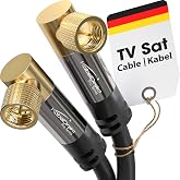 KabelDirekt &ndash; Sat/Anten Kabluso, Koaksiyel Kablolar &ndash; 90&deg; a&ccedil;ılı &ndash; 1m &ndash; 4K TV Uydu Kablosu, F Konnekt&ouml;r &ndash; 0,5-30m arasında mev