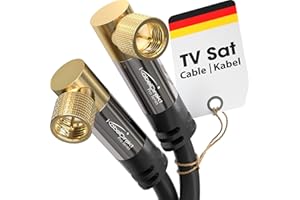 KabelDirekt – SAT Kabel, Koaxialkabel, Satellitenkabel, 90° gewinkelt – TV Kabel mit F-Stecker, geschirmt, bruchfeste Metallstecker – 5 m (geeignet für HDTV, Radio, DVB-T, DVB-C, DVB-S, DVB-S2)