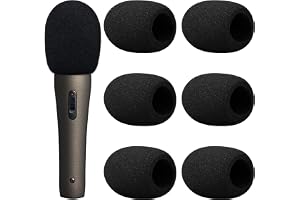 Pinsheng 6 stycken mikrofon, vindskydd, skum mikrofonskydd för handmikrofon, stort mikrofonskydd för KTV, scenframträdande, u