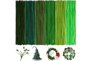 BULANGDE 300 Pipe Cleaners Green for Crafts Colourful 30 cm Long 8 mm Thick Pipe Cleaner Flower Pipe Cleaner Set for DIY Decoration, Party Decoration, Playing/Learning, Children's Crafts (6 Colour