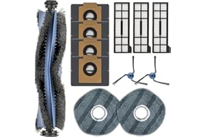 COWINORY (12 Pezzi) X10 Pro Omni Parti Di Ricambio Compatibili Con Eufy X10 Pro Omni, Kit Accessori, 1 Spazzola a Rullo, 2 Spazzole Laterali, 4 Sacchetti Per La Polvere, 3 Filtri Hepa, 2 Tappetini Mop