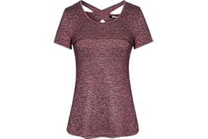 Sykooria Camiseta Deportiva Mujer Manga Corta Camisetas Básicas Mujer Verano Secado Rápido Camiseta Holgada Informal para Yoga Entrenamiento Atlético