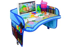 ECOZEN LIFESTYLE CarSeat Tray -Toddler Travel Tray Guaranteed to Keep Kids Occupied & Entertain for Hours, Prevent Frustration While Driving, Sturdiest & Most Comfortable Travel Tray for Car Seat (Blue)