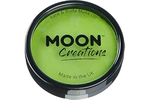 Moon Creations Maquillaje Facial y Corporal Profesional | Pintura de Color Profesional | Pintura Facial para Niños, Adultos, Disfraces, Festivales, Halloween Verde claro 36G