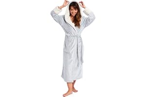 Habigail Luxury Dressing Gown Ladies Super Soft Robe Plush Warm Soft & Cosy Bathrobe for Women