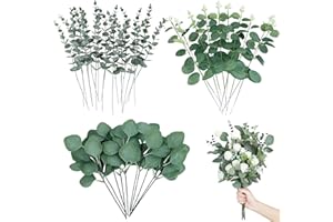 Wekuw 30 Piante Eucalipto 3 Stili di Artificiali Rami Decorativi per Vaso Foglie Finte per Decorazioni Foglie Eucalipto Artificiali per Balcone Matrimoni Casa Festa Decorazione Composizione Floreale