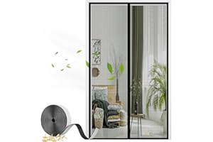 RECHTECKIG Mosquitera Puerta Magnetica, Cortina Mosquitera Magnética Puerta con iman, Fácil de Instalar para Puerta de Sala Balcón Corredor-Black-B|| 165x245cm(64x96inch)