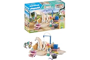 PLAYMOBIL Horses of Waterfall 71354 Area di Cura e Lavaggio per Cavalli, Giri in Lungo e in Largo e Selfie in Comune, Giochi di Ruolo Divertenti, Giocattolo sostenibile per Bambini dai 5 Anni in su