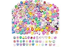 YMJD Perles Lettres pour Bijoux Perler Plates pour Bracelet Perler Fruit Fleur Coeur Papillon Animal Oeil, 200 Perles Argile Polymère pour Bracelet + 260 Lettres + 100 Forme de Coeur