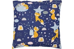 TupTam Federa per Cuscino con Motivi per Bambini, Volpe Stelle/Blu Scuro, 40 x 60 cm